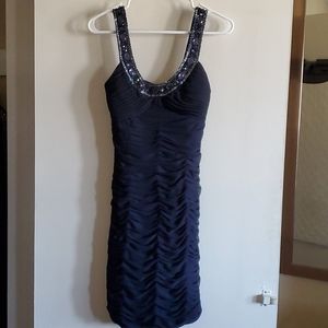 CACHE Dark Blue Dress w/ Beautiful Sparkly Strap